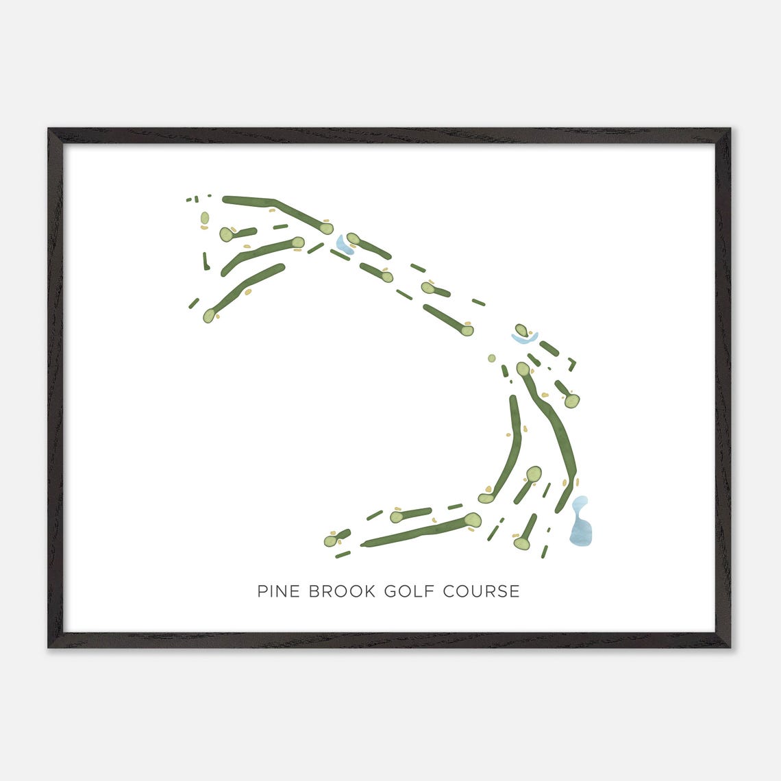Pine Brook Golf Course Modern Minimalist Watercolor Map Poster - Image 5