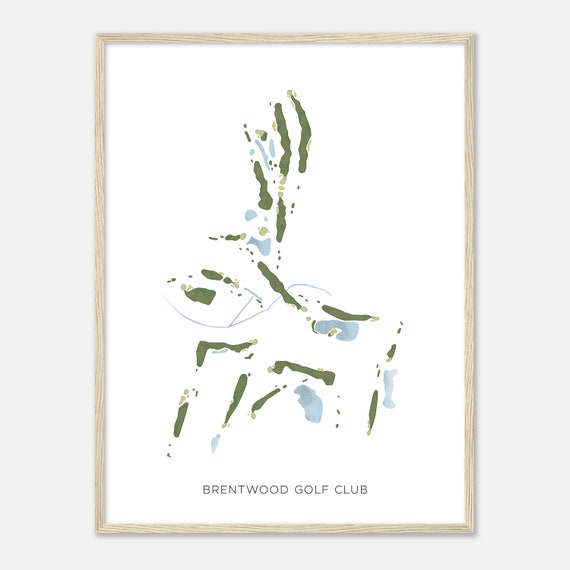 Brentwood Golf Club Michigan Modern Watercolor Map Golfer Gift Golf Wall Art Golf Poster Print Course Layout