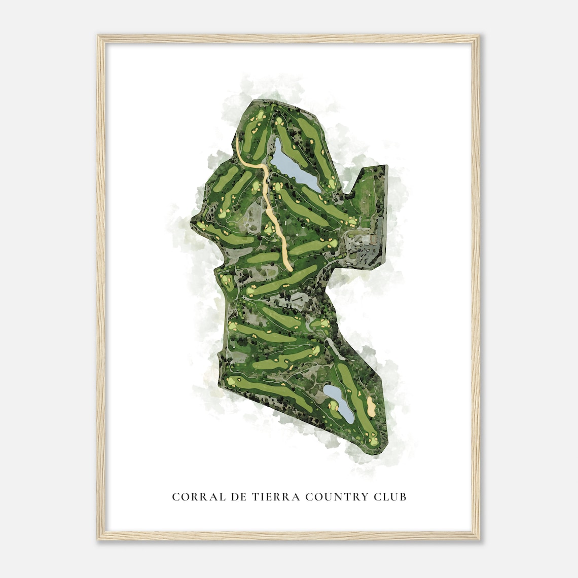 Corral de Tierra Country Club Watercolor Golf Map Art Poster - Image 2