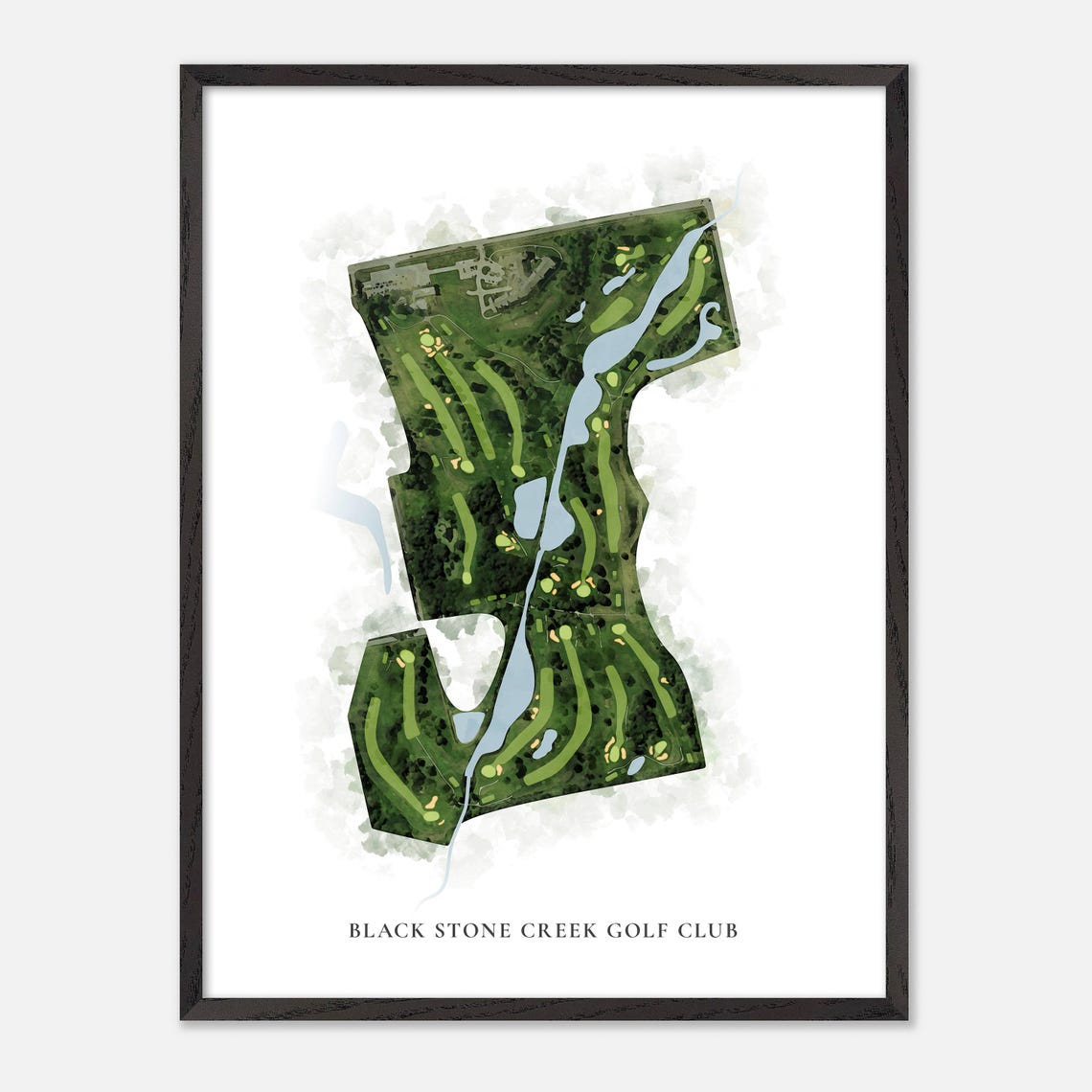 Black Stone Creek Golf Club Watercolor Map Art Golfer Gift Poster - Image 3