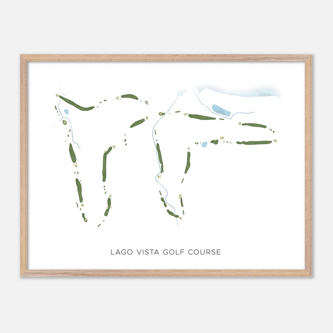 Lago Vista Golf Course Texas Scenic Modern Watercolor Map Poster