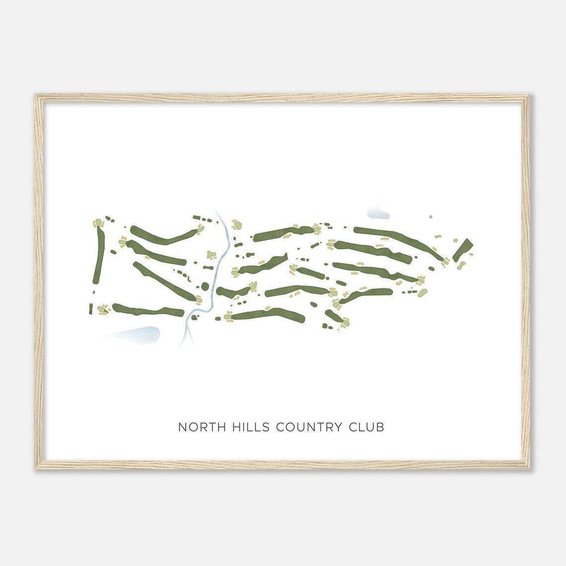 North Hills Country Club Golf Course Map Golfer Gift Watercolor Print - Image 2