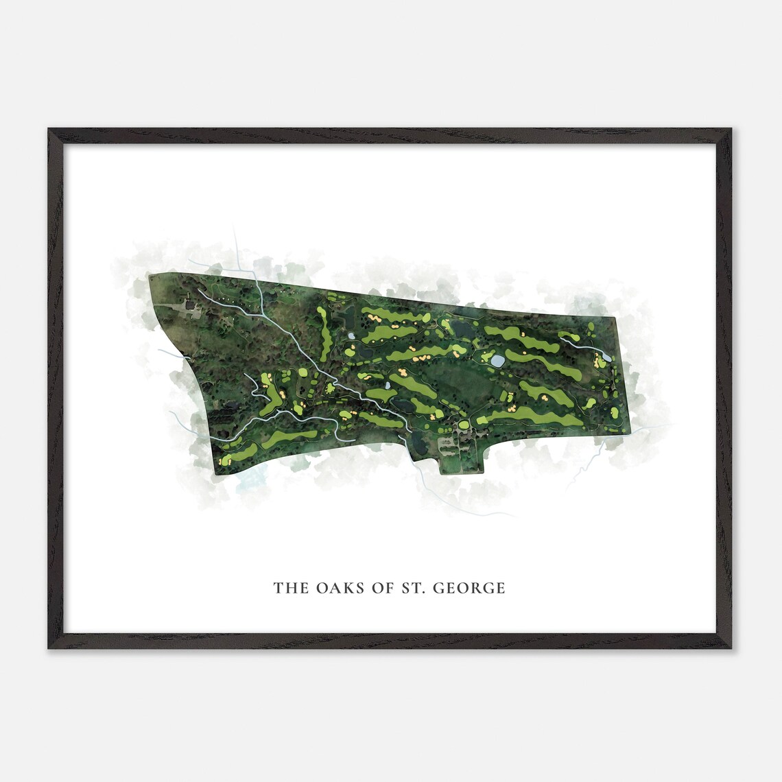 The Oaks Of St. George Classic Aerial Watercolor Golf Map Poster - Image 4