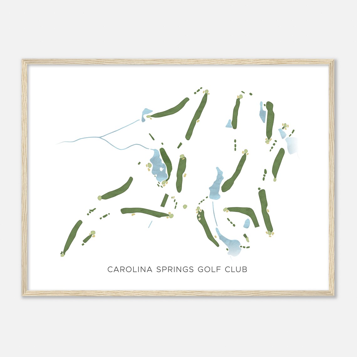 Carolina Springs Golf Club South Carolina Modern Watercolor Golf Map Poster - Image 2