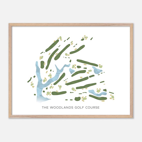 The Woodlands Golf Course Hampton Virginia Modern Watercolor Map Poster
