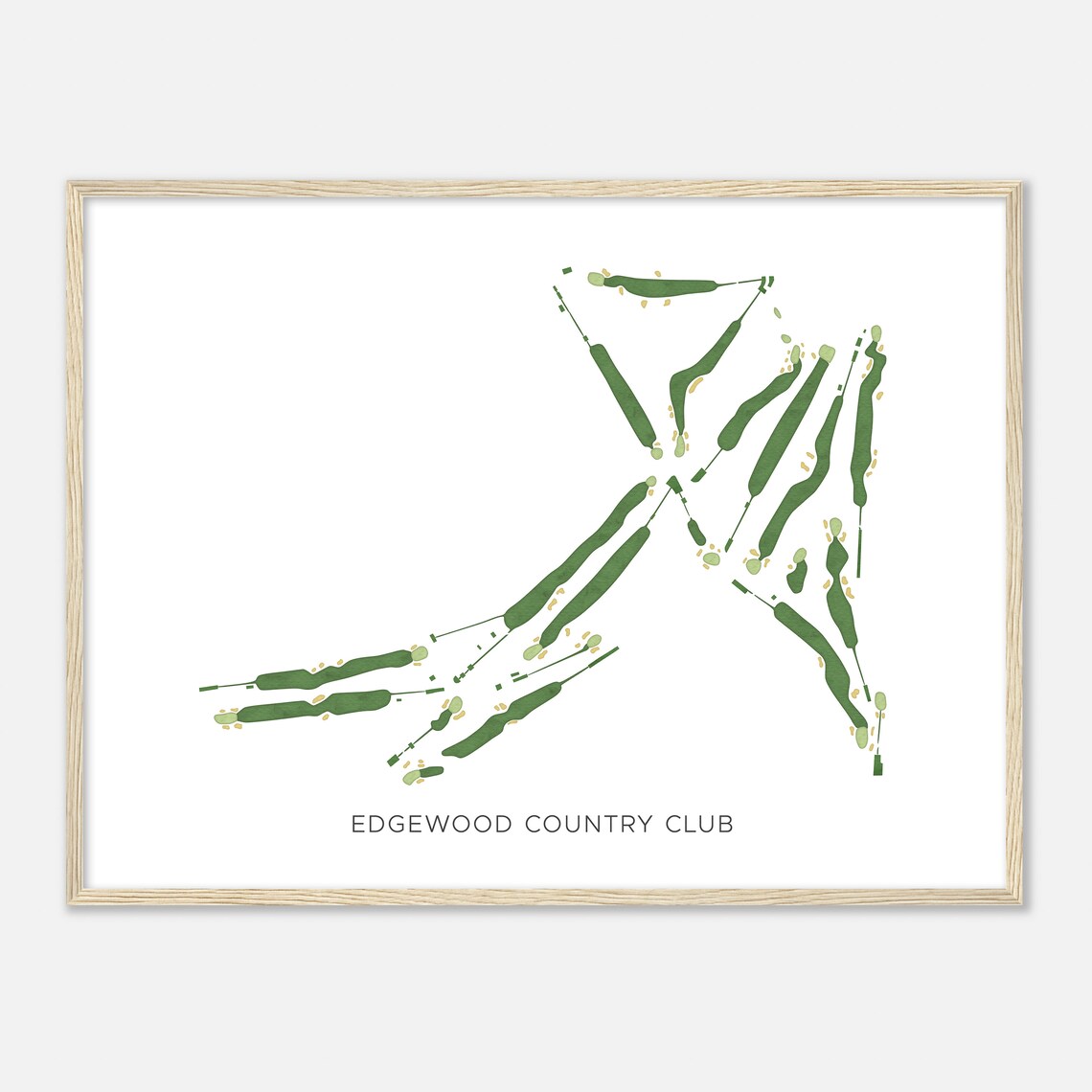 Edgewood Country Club Pennsylvania Modern Watercolor Map Poster