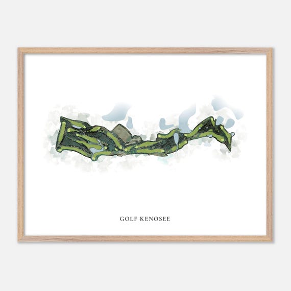Golf Kenosee In Canada Classic Watercolor Map Golfer Gift Golf Wall Art Golf Poster Print Course Layout