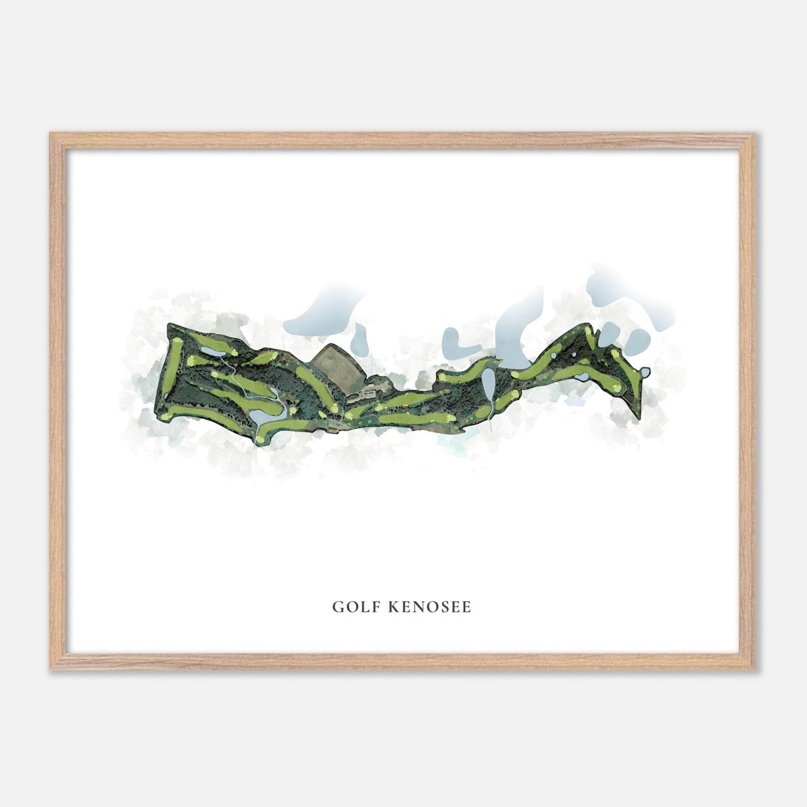 Golf Kenosee Canada Classic Scenic Watercolor Course Map Poster