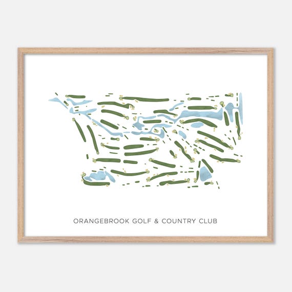 Orangebrook Golf Country Club In Hollywood Florida Modern Watercolor Map Golfer Gift Golf Wall Art Golf Poster Print