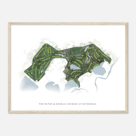 The Dunes Knolls Courses At Riverdale Colorado Classic Watercolor Map Golfer Gift Golf Wall Art Golf Poster Print Course Layout