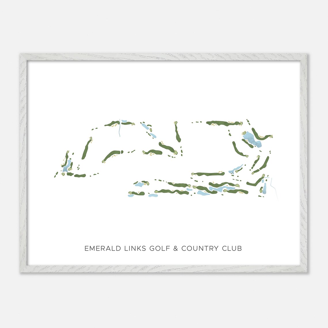 Emerald Links Golf & Country Club Canada Minimalist Watercolor Golf Map Poster - Image 3