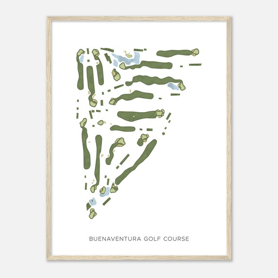 Buenaventura Golf Course California Modern Watercolor Map Golfer Gift Golf Wall Art Golf Poster Print Course Layout