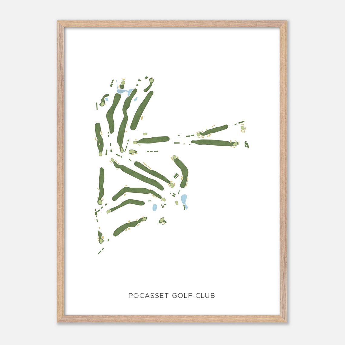 Pocasset Golf Club Massachusetts Modern Watercolor Map Poster - Image 2