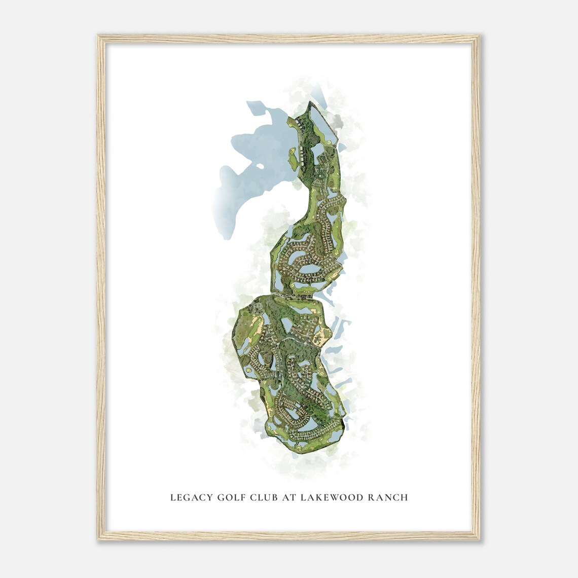 Legacy Golf Club at Lakewood Ranch Florida Classic Watercolor Golf Map Poster - Image 2