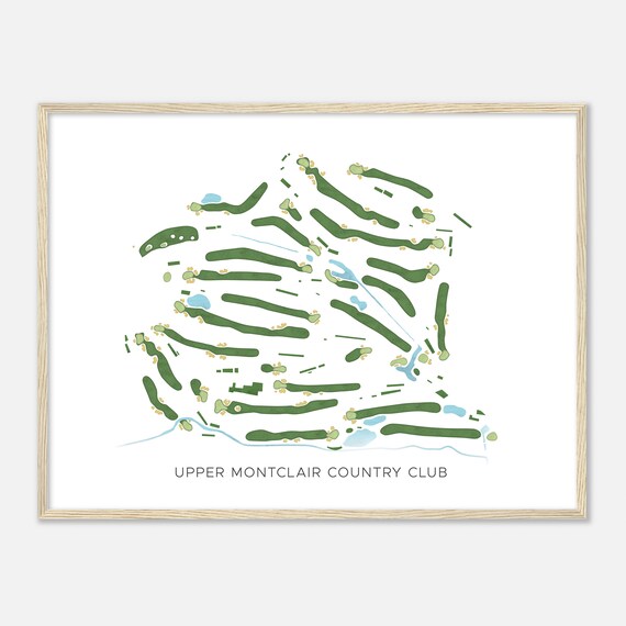 Upper Montclair Country Club New Jersey Modern Watercolor Map Golfer Gift Golf Wall Art Golf Poster Print Course Layout
