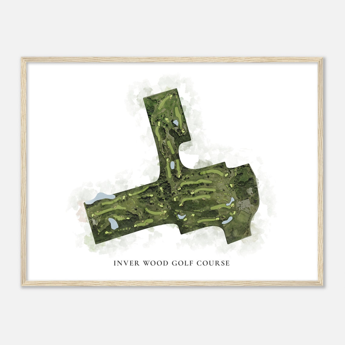 Inver Wood Golf Course Minnesota Classic Watercolor Map Poster