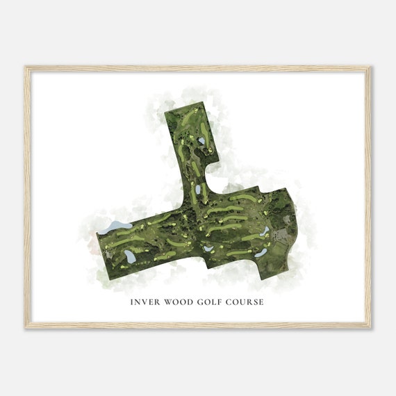 Inver Wood Golf Course Minnesota Classic Watercolor Map Golfer Gift Golf Wall Art Golf Poster Print Course Layout
