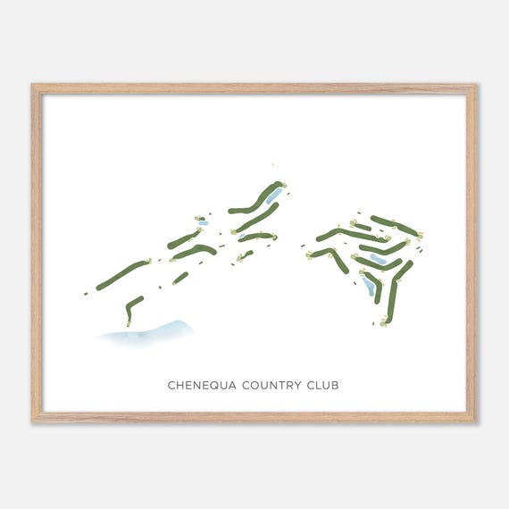 Chenequa Country Club In Hartland Wisconsin Modern Watercolor Map Golfer Gift Golf Wall Art Golf Poster Print Course Layout