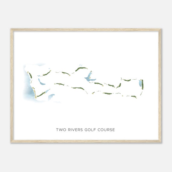 Two Rivers Golf Course Virginia Modern Watercolor Map Golfer Gift Golf Wall Art Golf Poster Print Course Layout