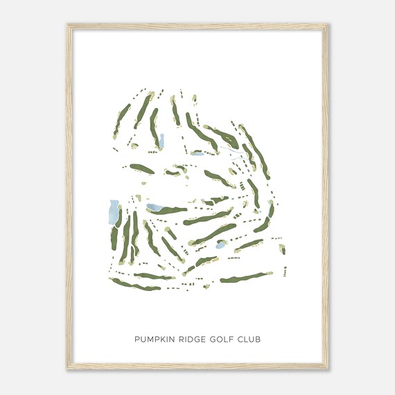 Pumpkin Ridge Golf Club Modern Watercolor Golf Course Map Poster