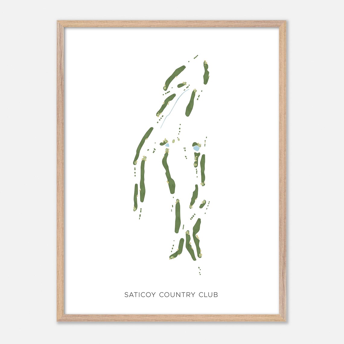 Saticoy Country Club Golf Course Map Minimalist Green Art Poster - Image 6