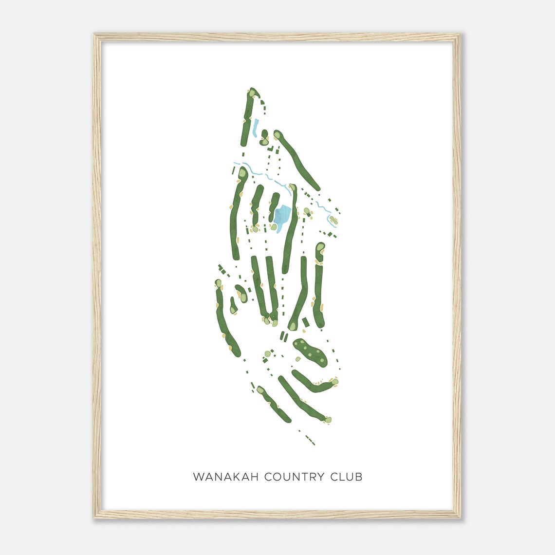 Wanakah Country Club New York Modern Watercolor Golf Course Map Poster - Image 2