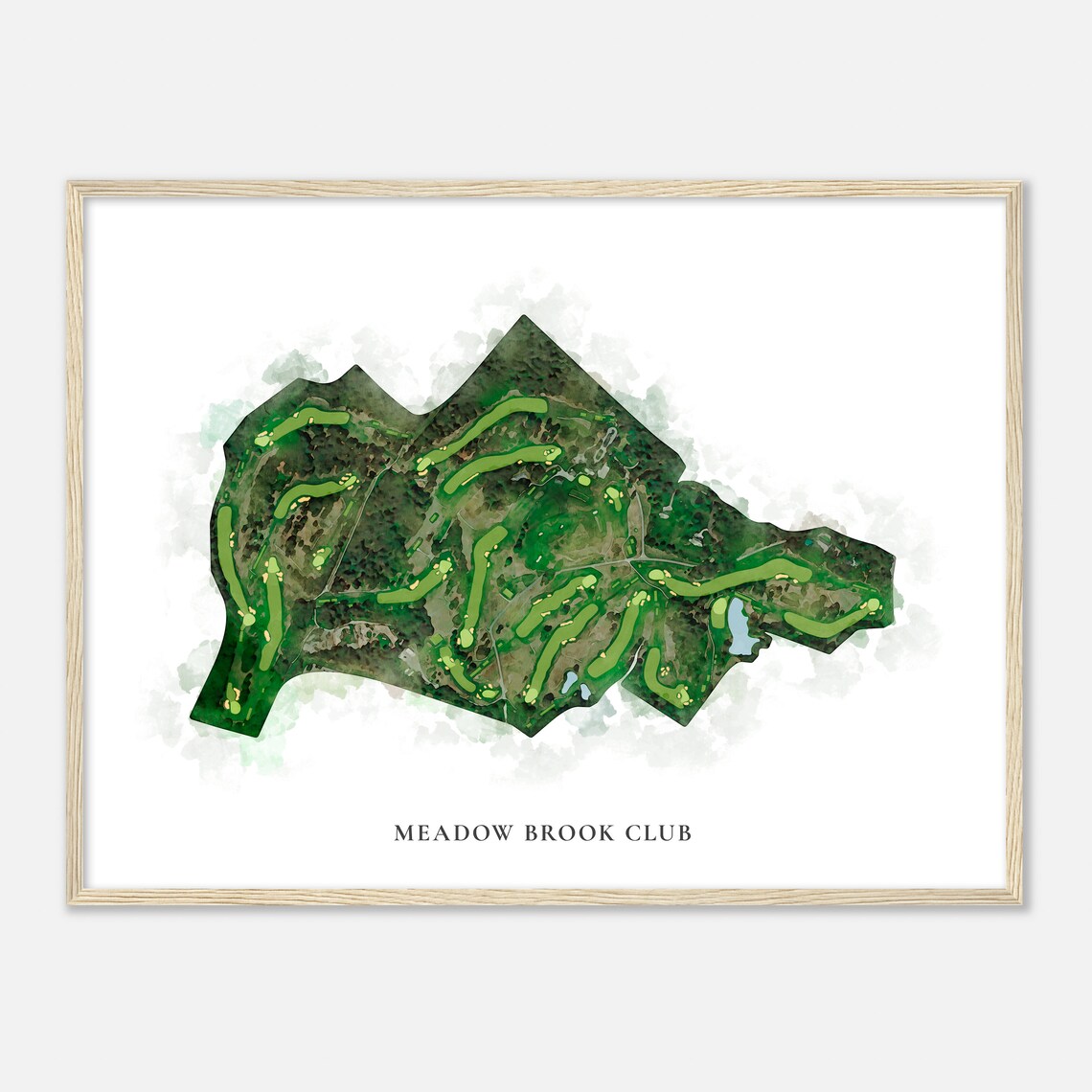 Meadow Brook Club New York Classic Watercolor Map Golfer Gift Golf Wall Art Golf Poster Print Course Layout - Image 2