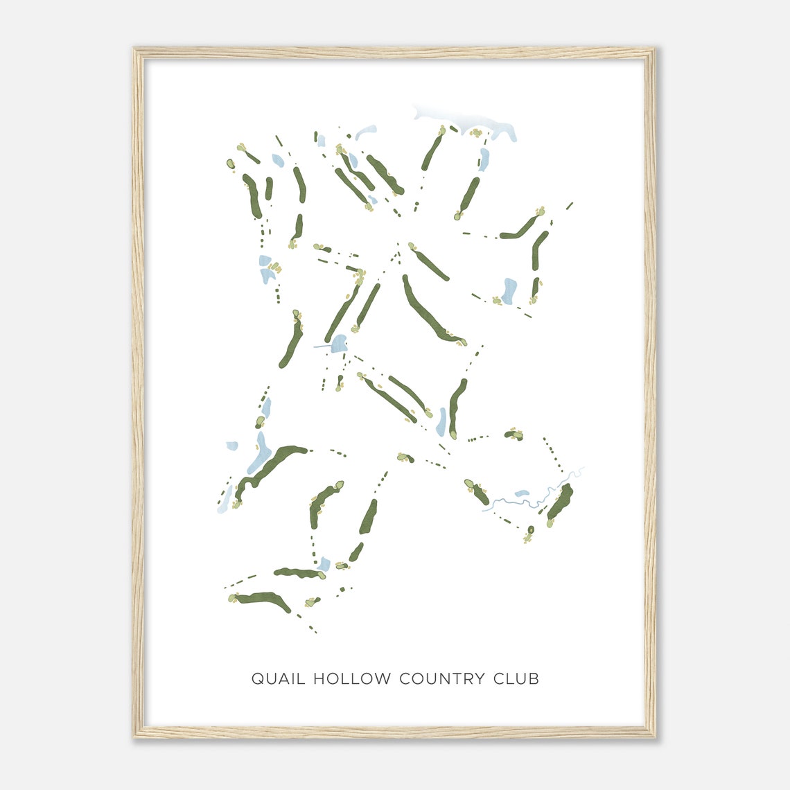 Quail Hollow Country Club Modern Watercolor Map Golfer Gift Poster - Image 2