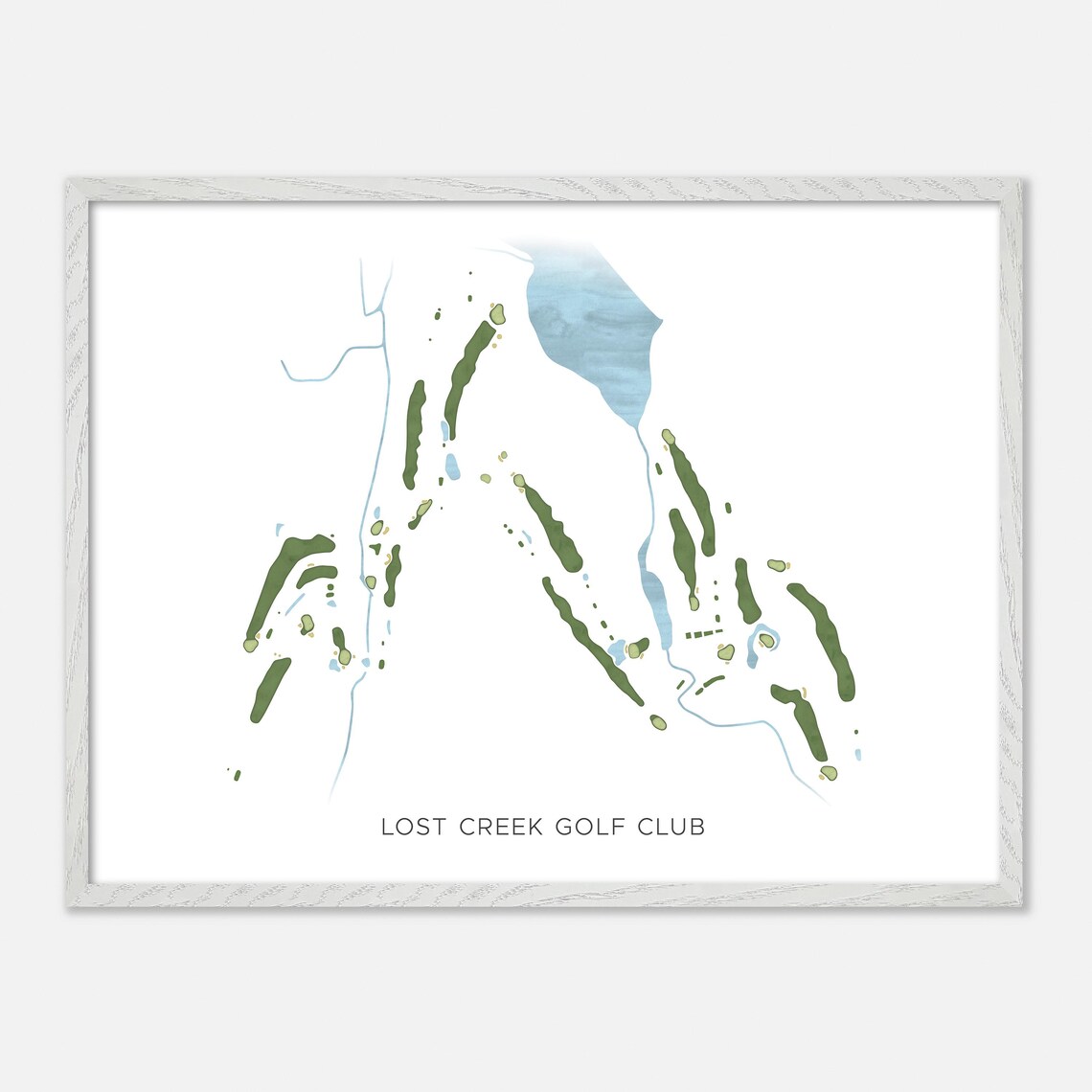 Lost Creek Golf Club Beaver Bank Canada Modern Watercolor Course Map Poster - Image 3