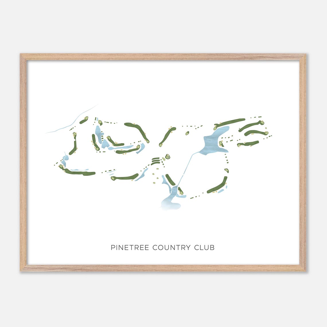 Pinetree Country Club Modern Minimalist Course Map Art Poster