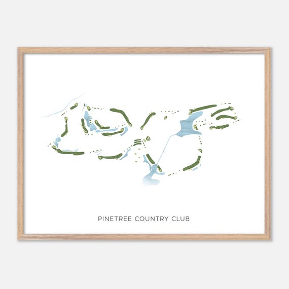 Pinetree Country Club In Kennesaw Georgia Modern Watercolor Map Golfer Gift Golf Wall Art Golf Poster Print Course Layout