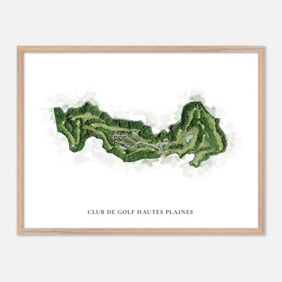 Club De Golf Hautes Plaines In Canada Classic Watercolor Map Golfer Gift Golf Wall Art Golf Poster Print Course Layout