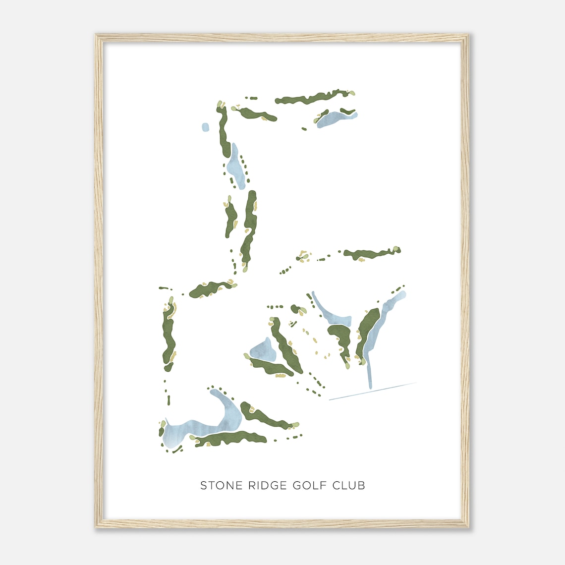 Stone Ridge Golf Club Minimalist Watercolor Fairway Map Poster - Image 2