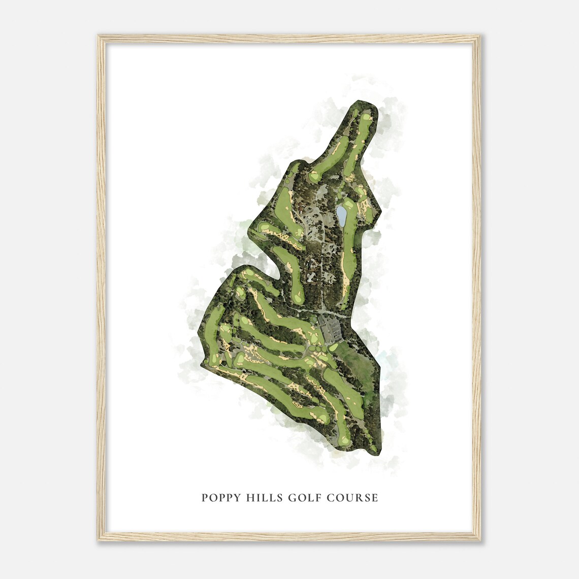 Poppy Hills Golf Course California Classic Watercolor Map Golfer Gift Golf Wall Art Golf Poster Print Course Layout - Image 2