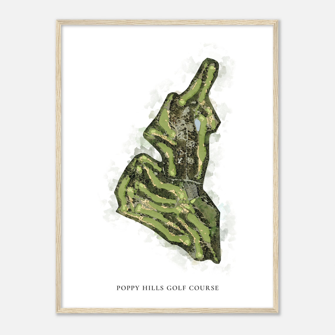 Poppy Hills Golf Course Classic Aerial Watercolor Map Golf Poster - Image 2