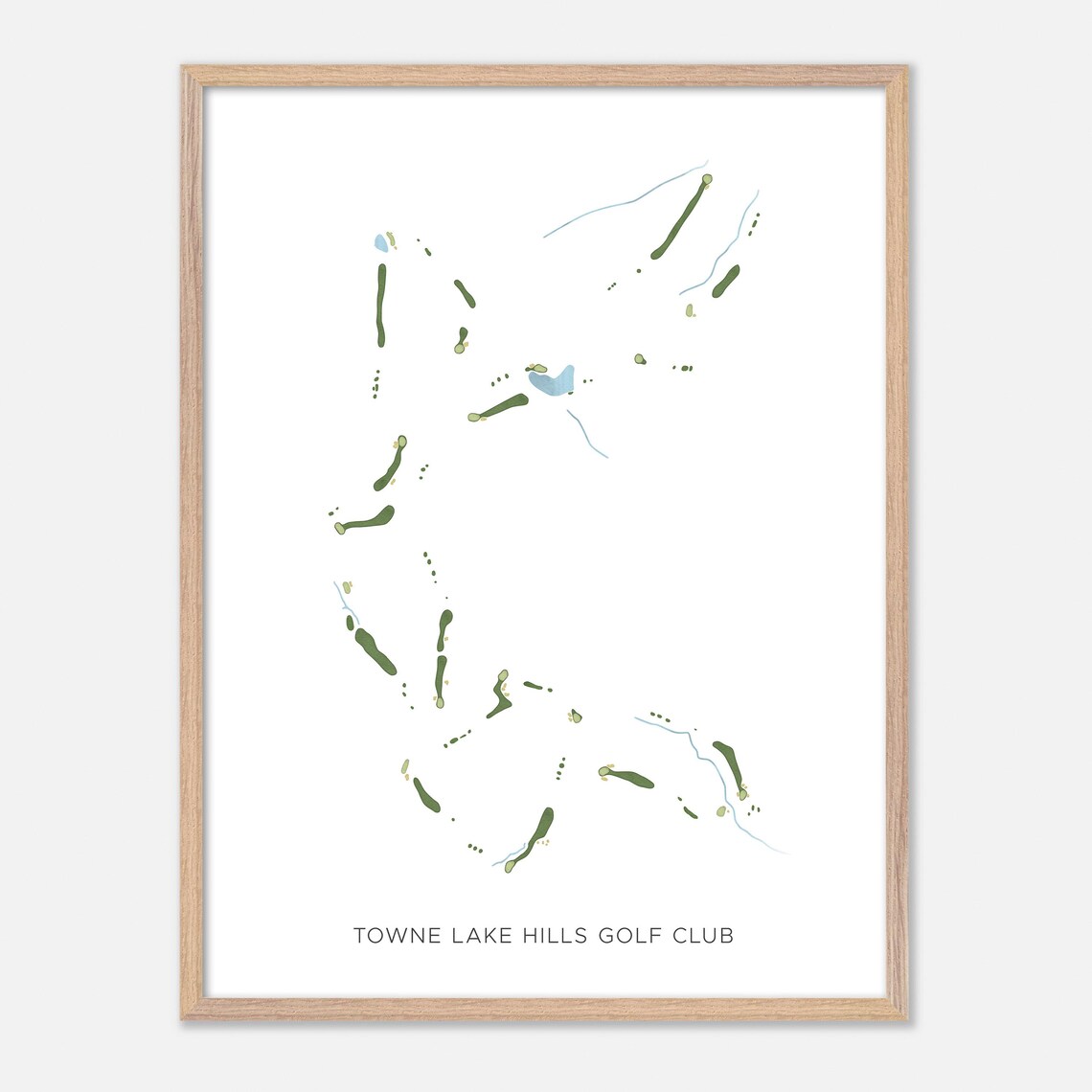 Towne Lake Hills Golf Club Georgia Modern Watercolor Map Poster - Image 2