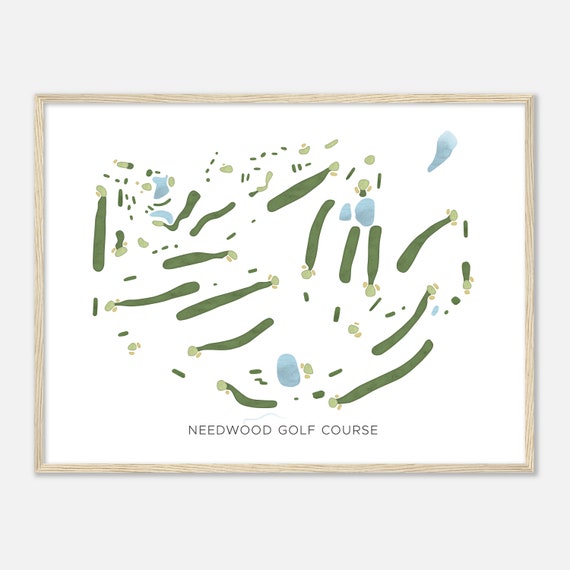 Needwood Golf Course Maryland Modern Watercolor Map Golfer Gift Golf Wall Art Golf Poster Print Course Layout
