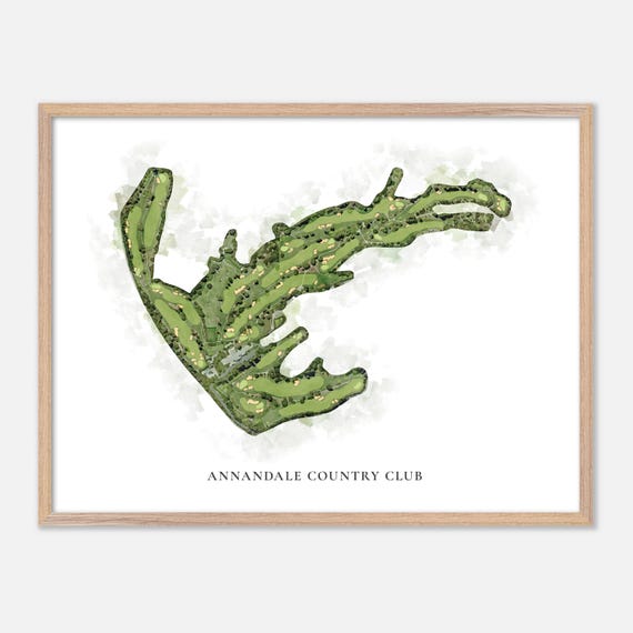 Annandale Country Club In Pasadena California Classic Watercolor Map Golfer Gift Golf Wall Art Golf Poster Print Course Layout