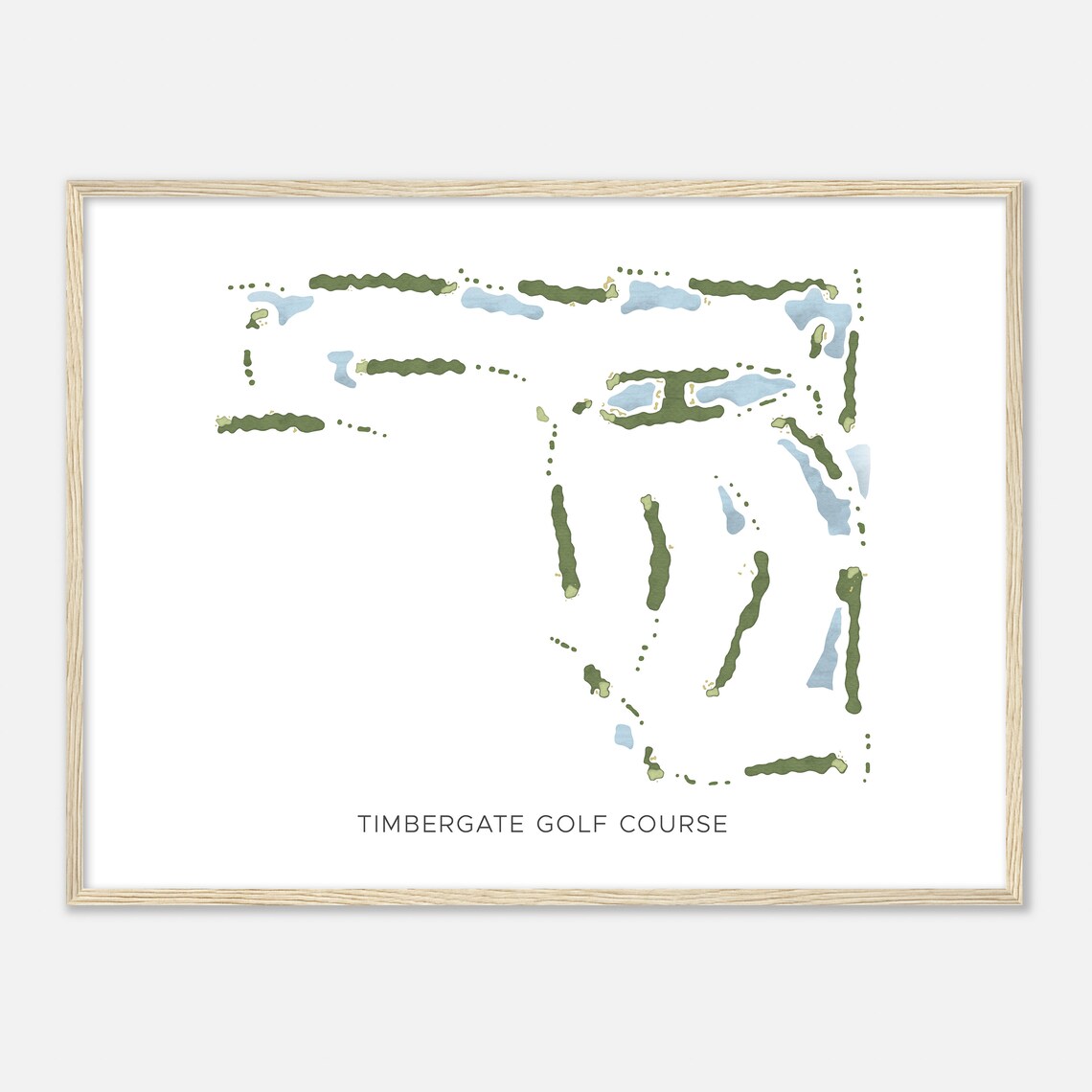 Timbergate Golf Course Indiana Modern Watercolor Map Golfer Gift Golf Wall Art Golf Poster Print Course Layout