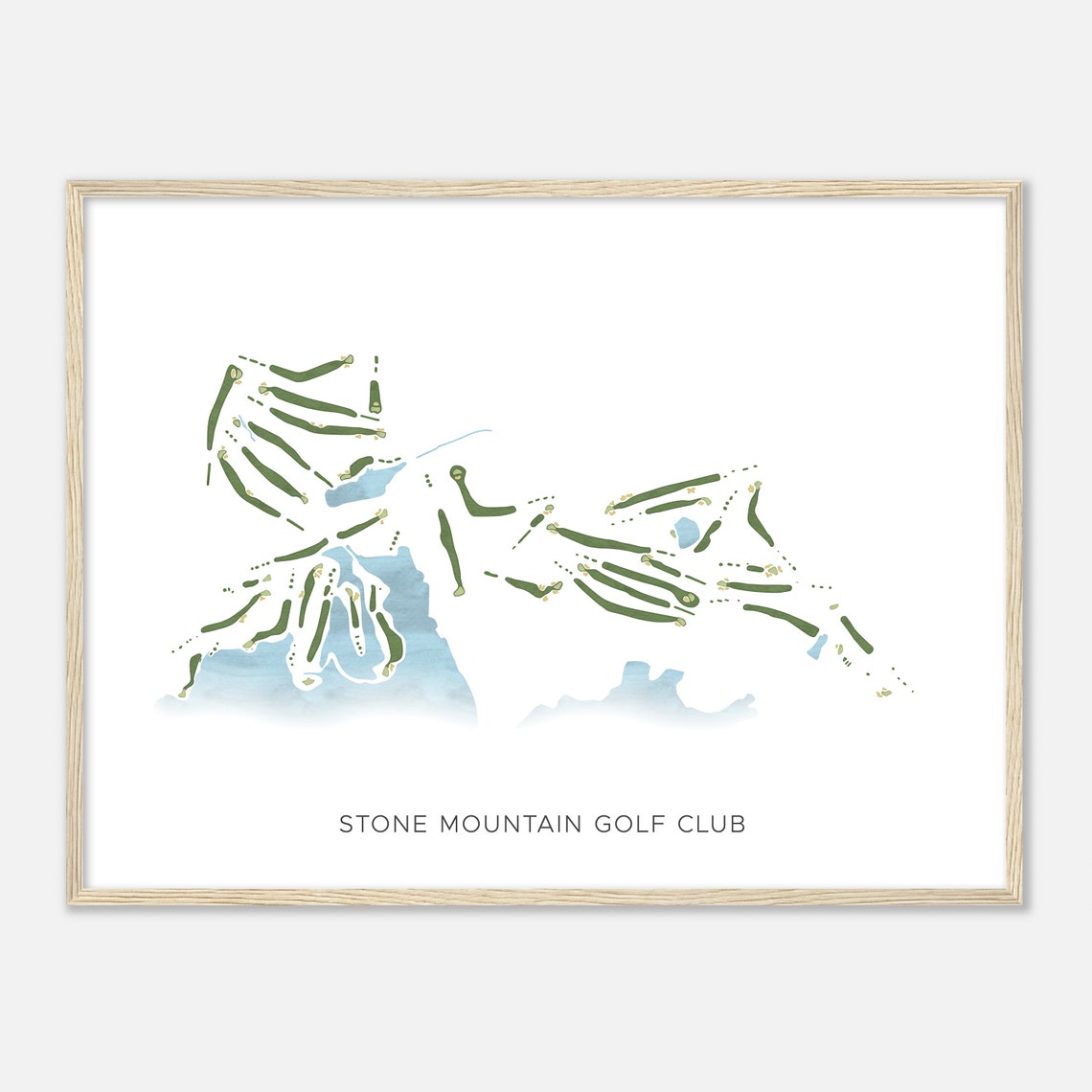 Stone Mountain Golf Club Georgia Modern Watercolor Course Map Poster - Image 2