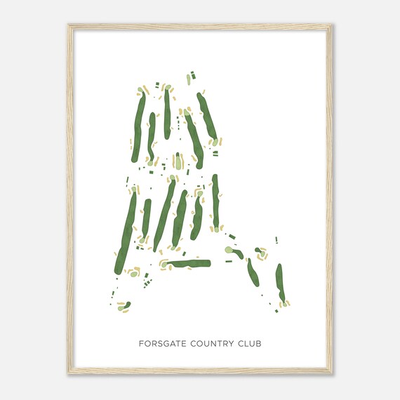 Forsgate Country Club New Jersey Modern Watercolor Map Golfer Gift Golf Wall Art Golf Poster Print Course Layout
