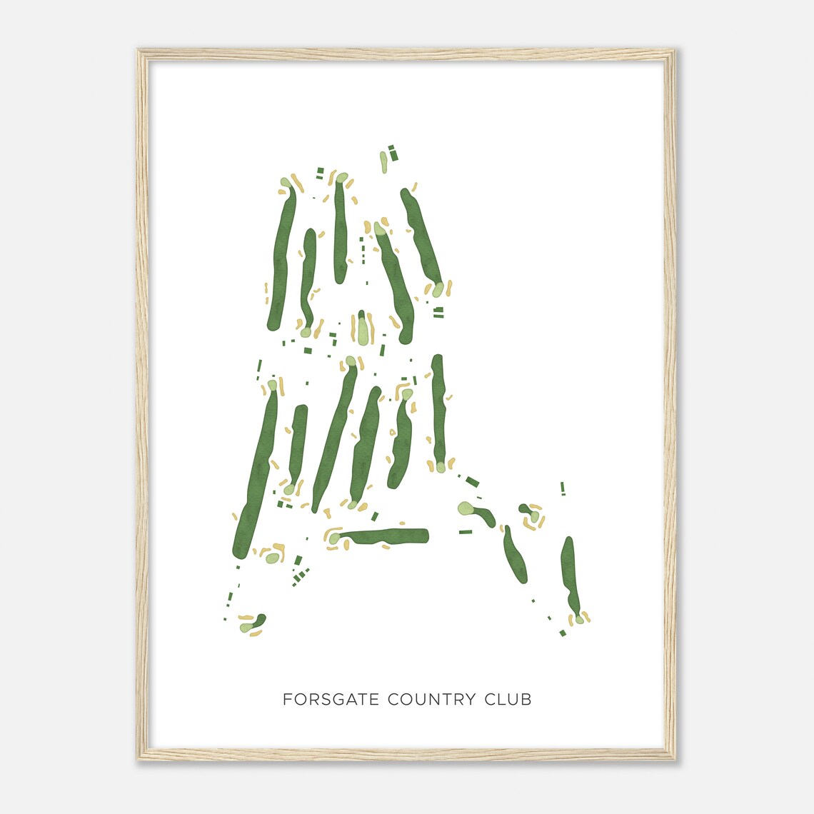 Forsgate Country Club New Jersey Minimalist Golf Course Map Poster