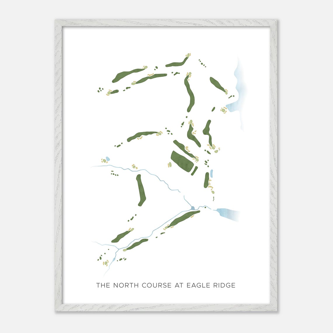 The North Course at Eagle Ridge Illinois Modern Watercolor Map Poster - Image 2
