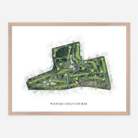 Wanaki Golf Course In Menomonee Falls Wisconsin Classic Watercolor Map Golfer Gift Golf Wall Art Golf Poster Print Course Layout