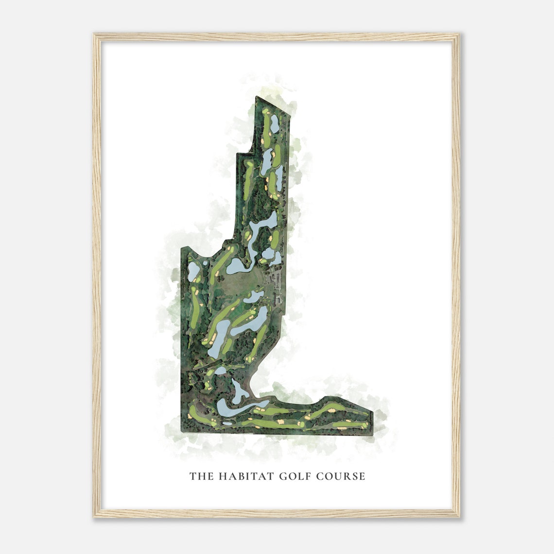 The Habitat Golf Course Florida Classic Watercolor Course Map Poster