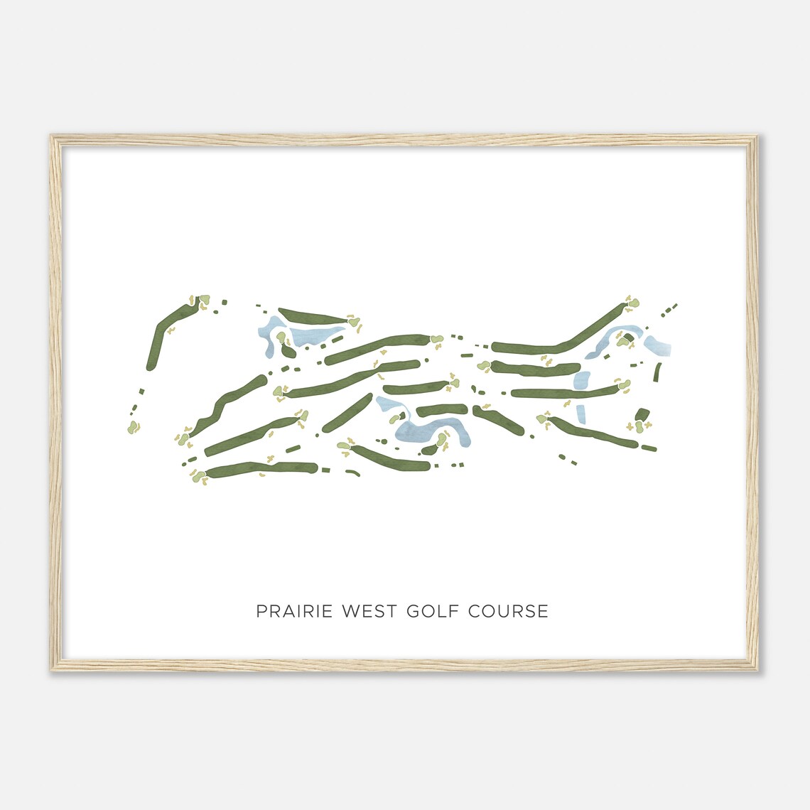 Prairie West Golf Course North Dakota Modern Watercolor Map Golfer Gift Golf Wall Art Golf Poster Print Course Layout