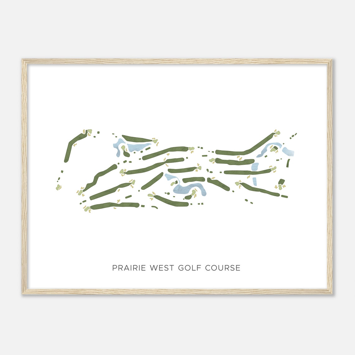 Prairie West Golf Course Watercolor Map Minimalist Golfer Gift Poster