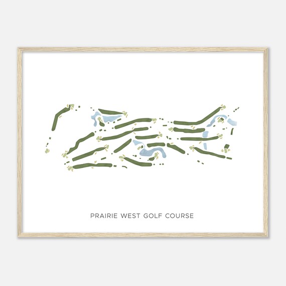 Prairie West Golf Course North Dakota Modern Watercolor Map Golfer Gift Golf Wall Art Golf Poster Print Course Layout
