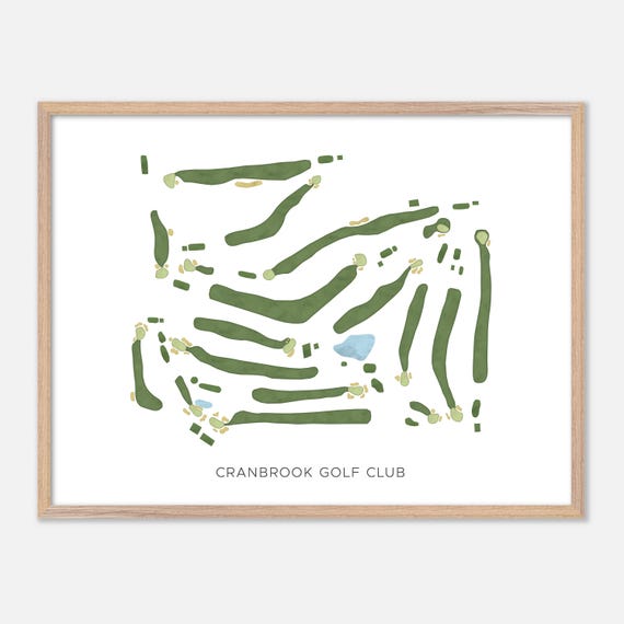 Cranbrook Golf Club In Cranbrook Canada Modern Watercolor Map Golfer Gift Golf Wall Art Golf Poster Print Course Layout