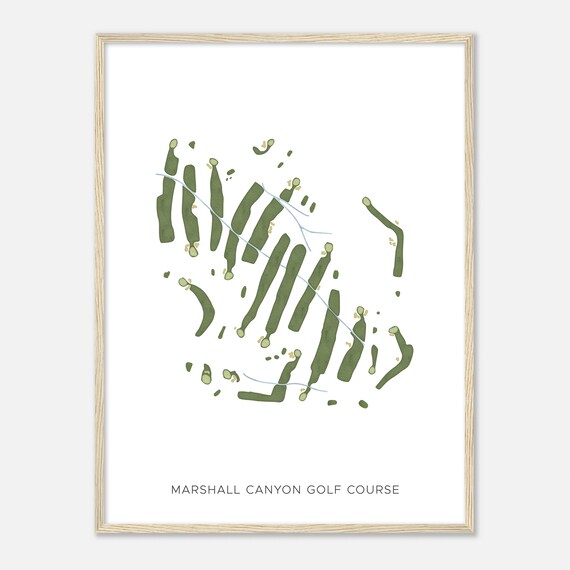 Marshall Canyon Golf Course California Modern Watercolor Map Golfer Gift Golf Wall Art Golf Poster Print Course Layout